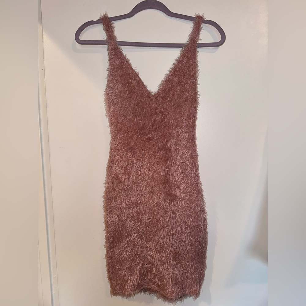 Fuzzy pink dress